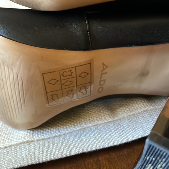 ALDO Aurella black Boots booties size 8 4” lucite heel - Picture 5 of 13